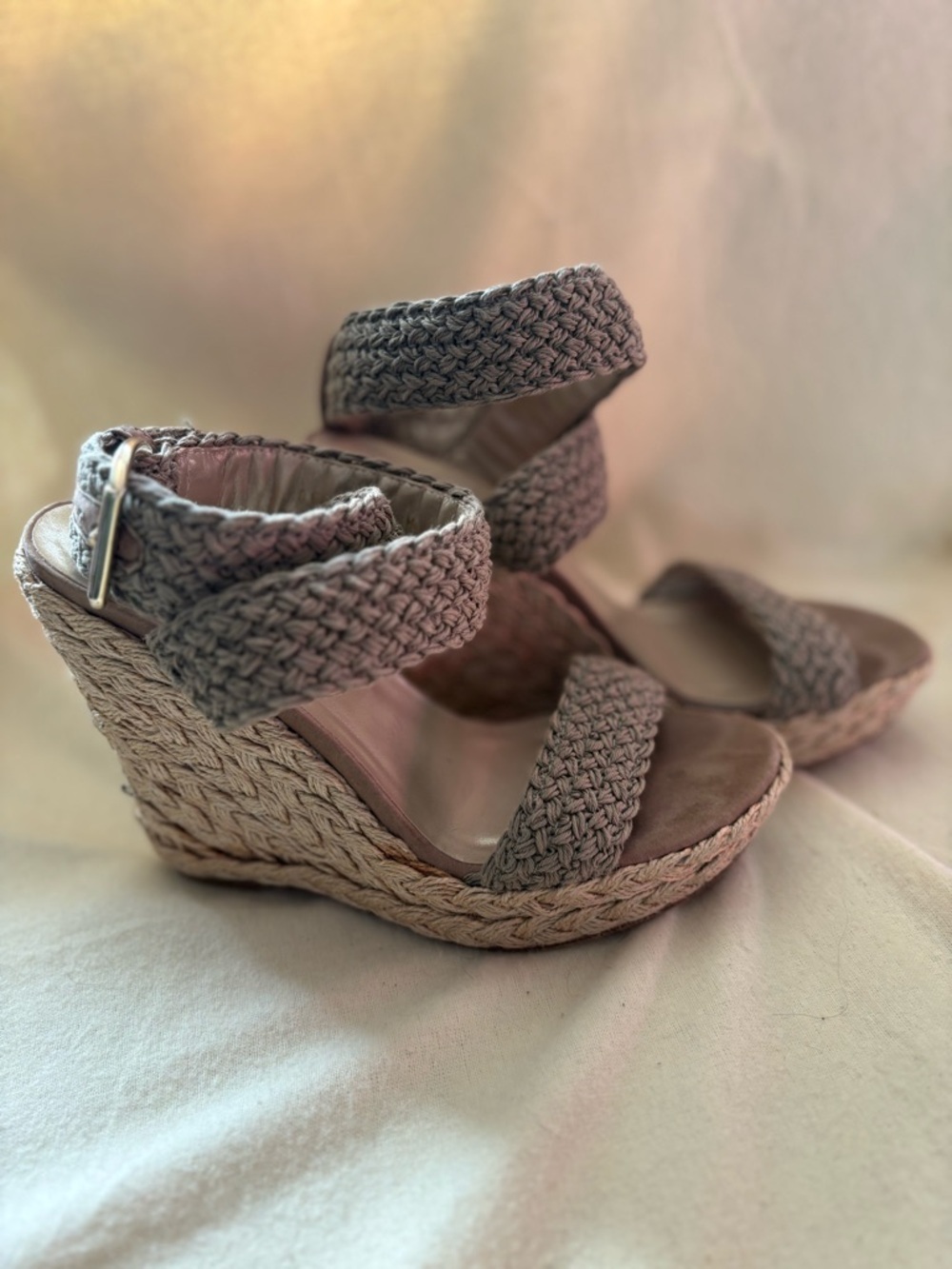 Stuart Weitzman Alex Wedge Jennifer Aniston Wedge Sandals 6.5 - Picture 12 of 14